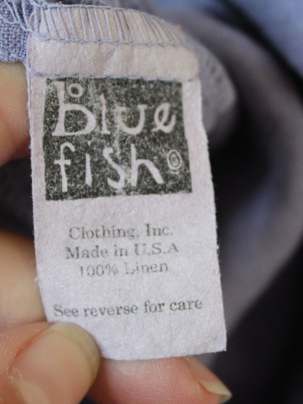 Vintage Blue Fish women's dress size 1 lavender linen natural fiber sleeveless - Picture 7 of 11